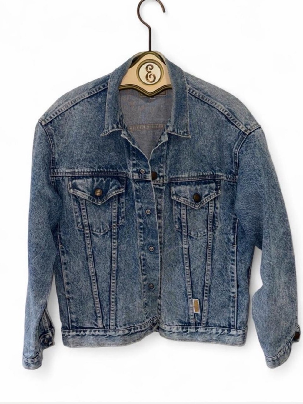 Classic Men's Denim Jacket - Light Blue Acid Wash